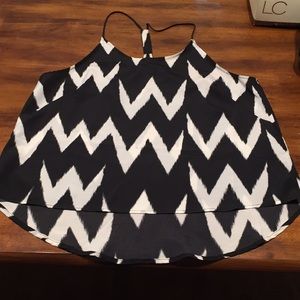 Black and white patterned tank top